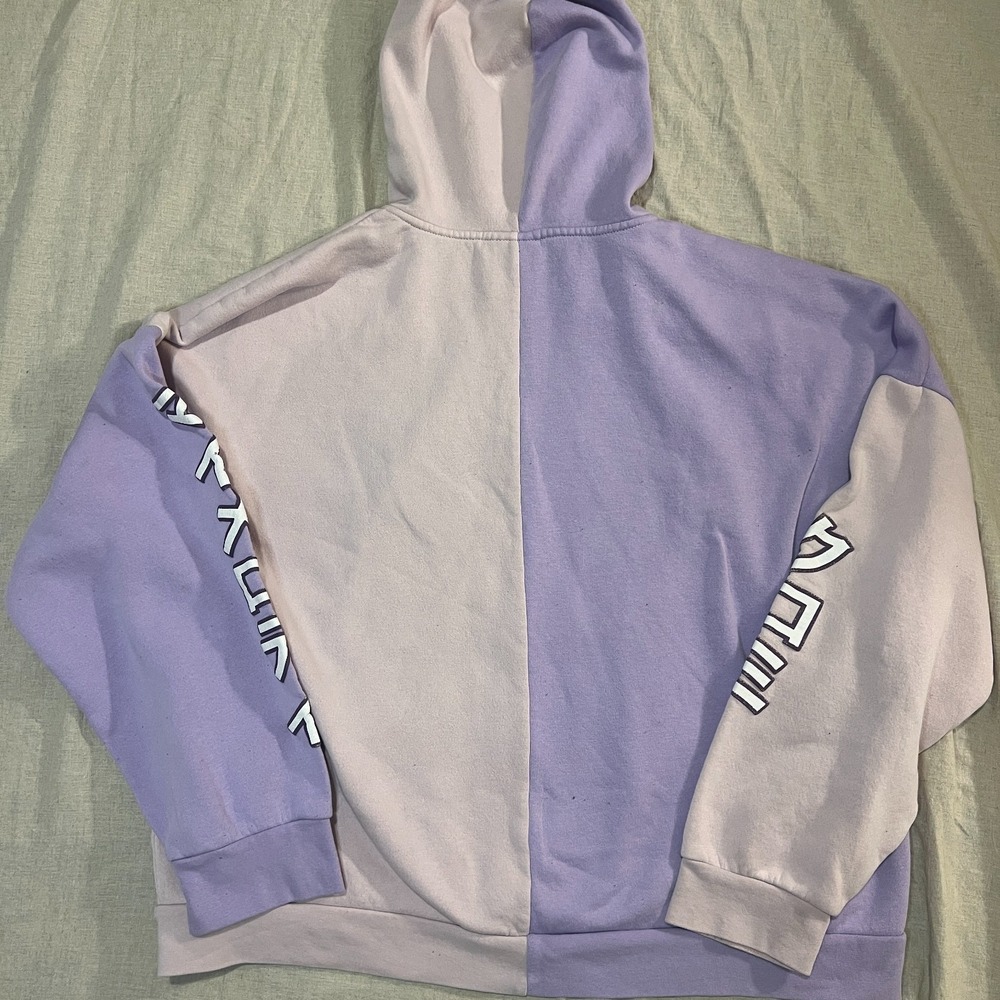 My Melody & Kuromi by Sanrio Pastel Purple Pink Color Block Full Zip Hoodie - Picture 9 of 12